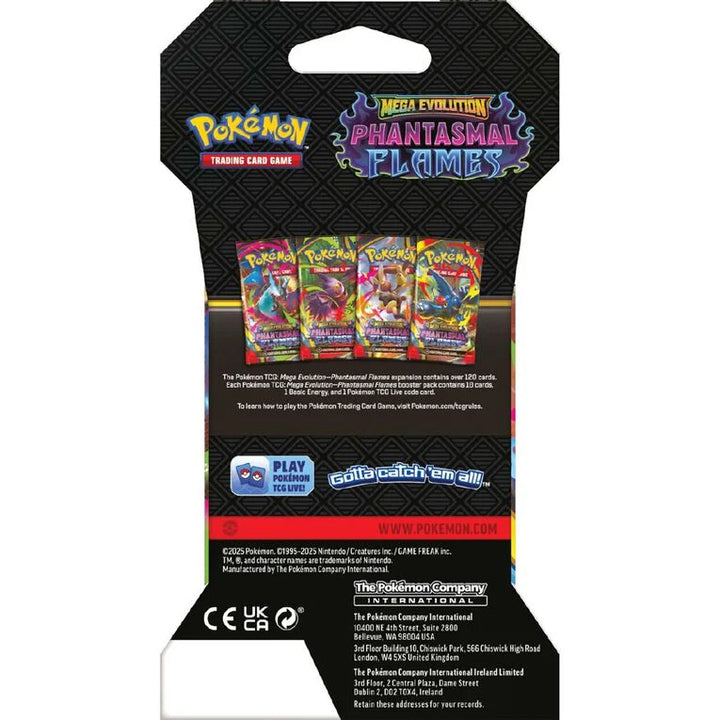 Pokemon TCG - Mega Evolution Phantasmal Flames Sleeved Booster Hanger Pack