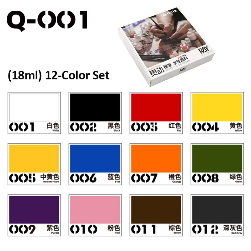 Ray Studio Water Based Acrylic-Colors Model Paint 18ml