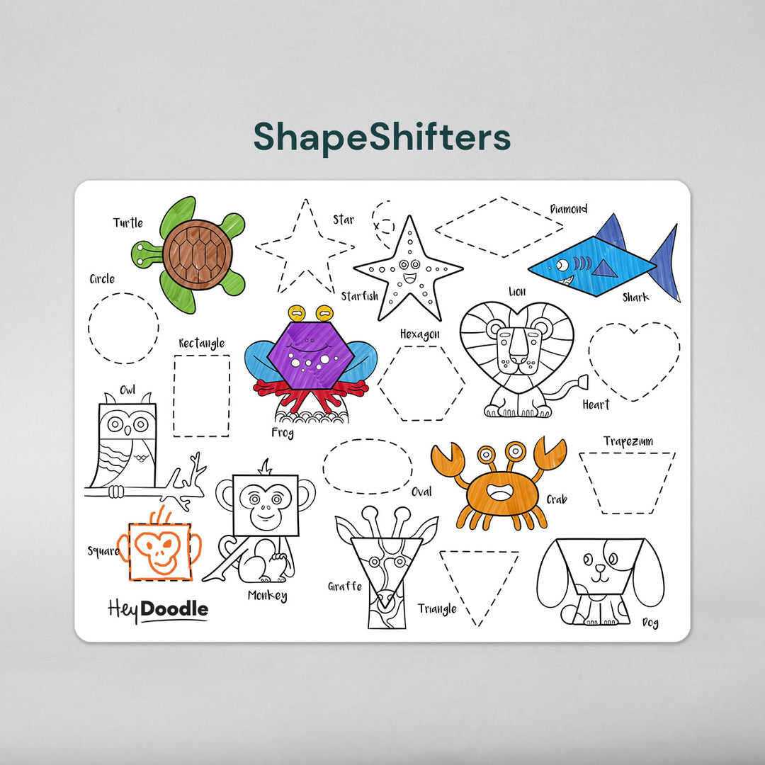 HeyDoodle - ShapeShifters Classic Colouring & Doodle Mat