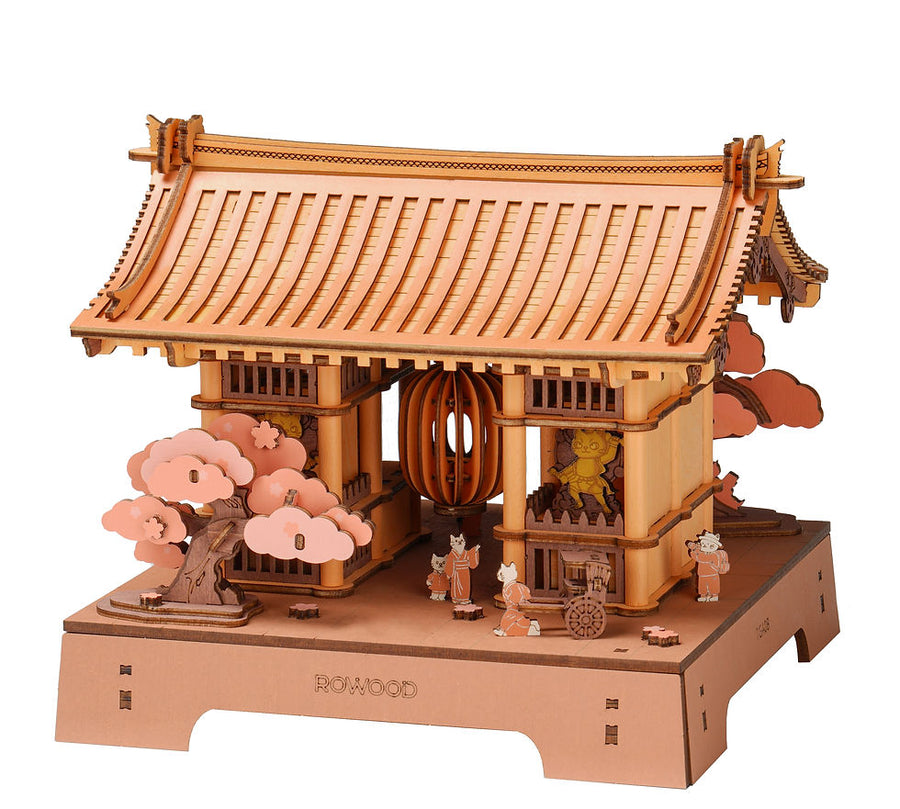 Rolife Sacred Sakura Temple DIY Wooden 3D Puzzle TGA08 official image 1