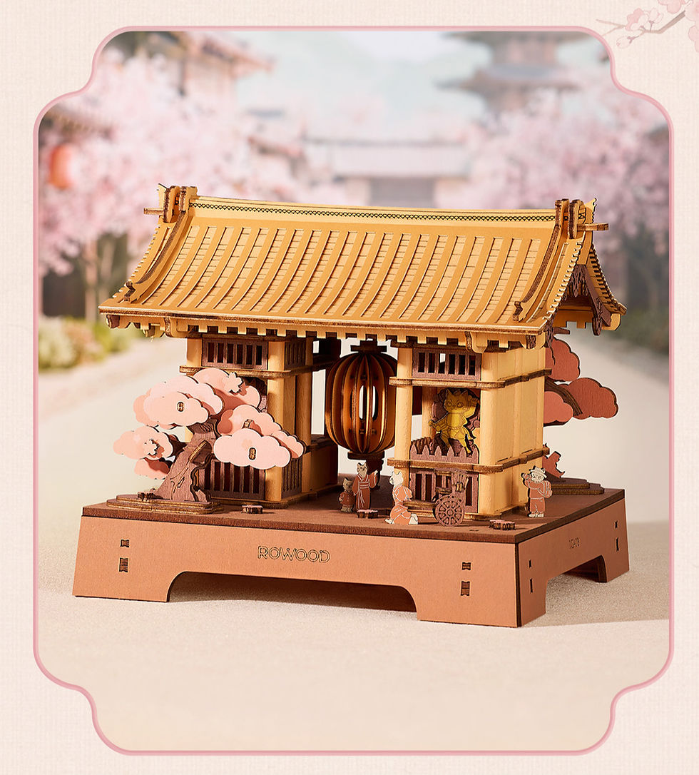 Rolife Sacred Sakura Temple DIY Wooden 3D Puzzle TGA08 official image 3
