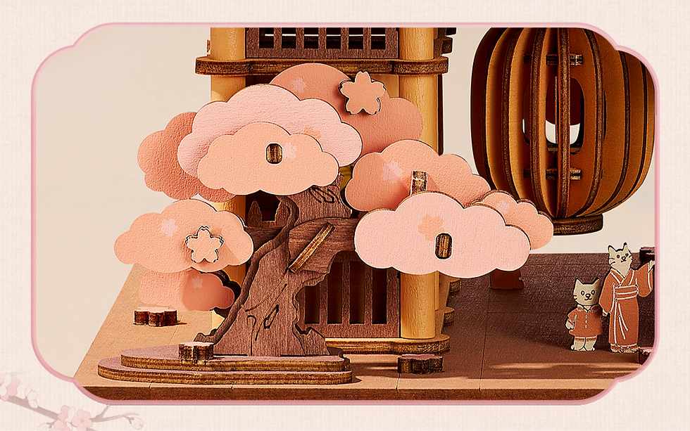 Rolife Sacred Sakura Temple DIY Wooden 3D Puzzle TGA08 official image 4
