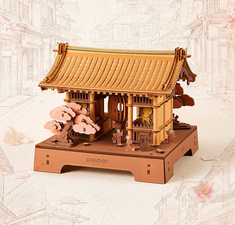 Rolife Sacred Sakura Temple DIY Wooden 3D Puzzle TGA08 official image 6