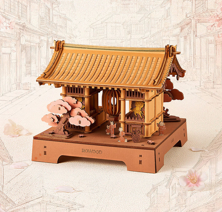 Rolife Sacred Sakura Temple DIY Wooden 3D Puzzle TGA08 official image 6