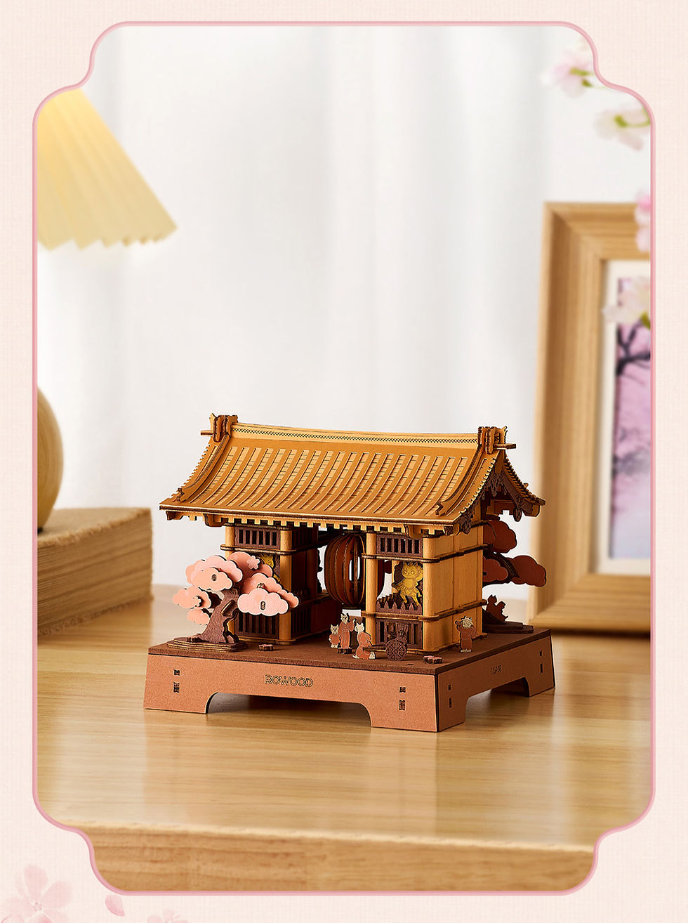 Rolife Sacred Sakura Temple DIY Wooden 3D Puzzle TGA08 official image 8