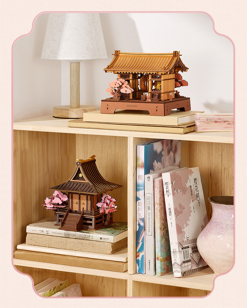 Rolife Sacred Sakura Temple DIY Wooden 3D Puzzle TGA08 official image 9