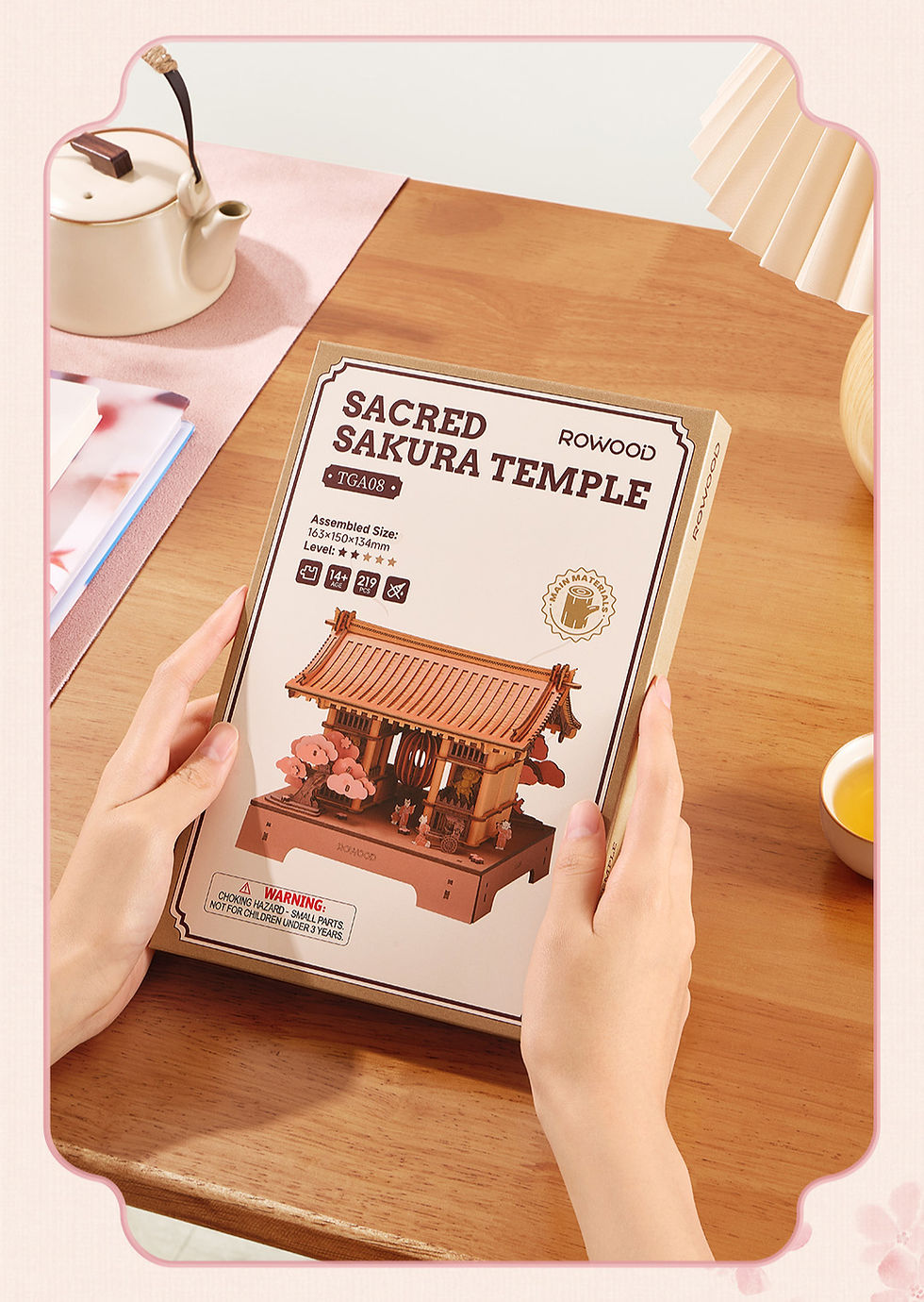 Rolife Sacred Sakura Temple DIY Wooden 3D Puzzle TGA08 official image 10