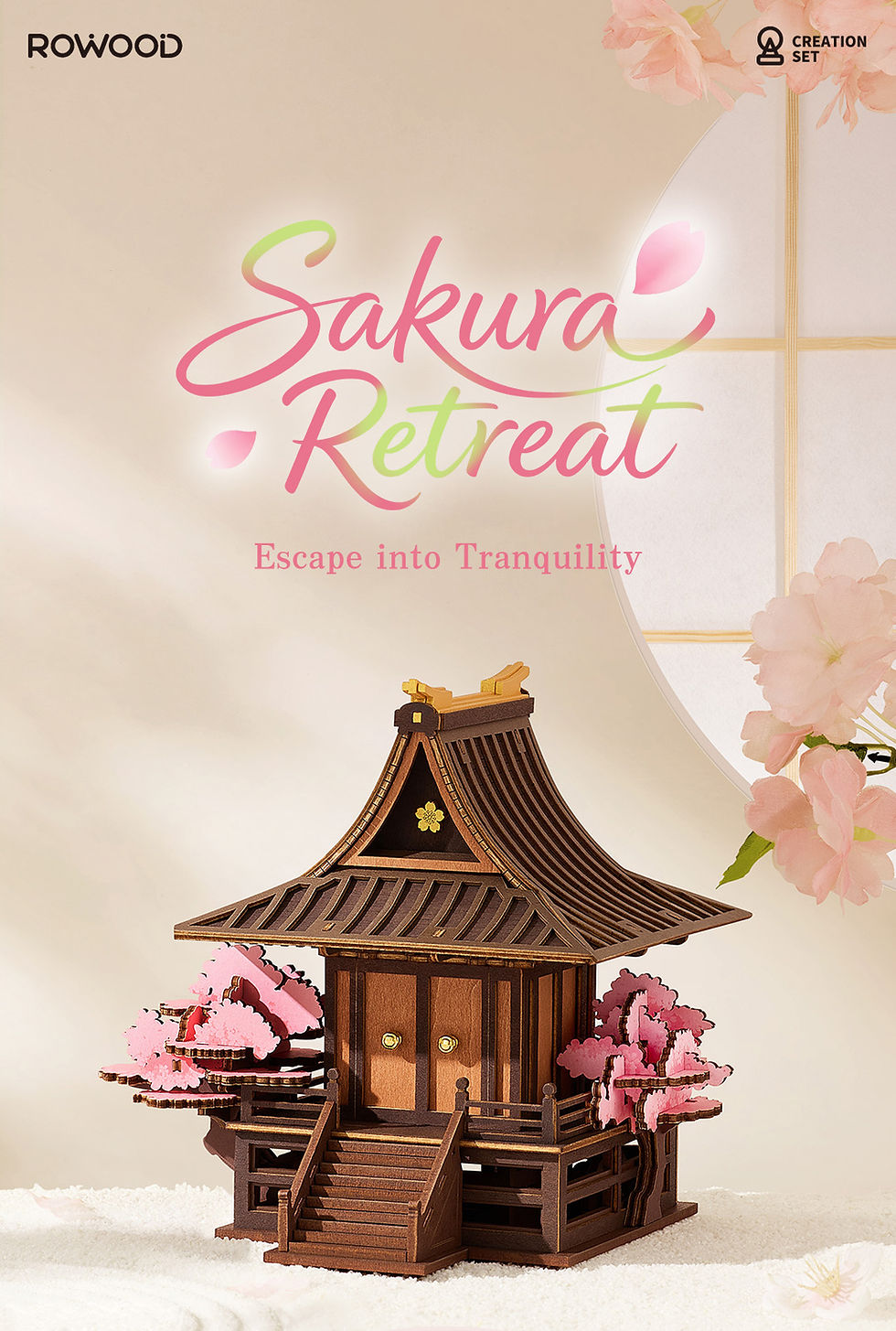 Rolife Sakura Retreat DIY Wooden 3D Puzzle TGA09 official image 3