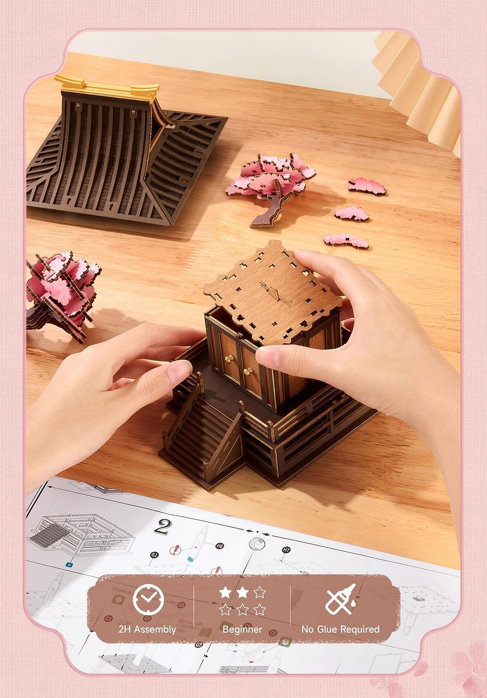 Rolife Sakura Retreat DIY Wooden 3D Puzzle TGA09 official image 9