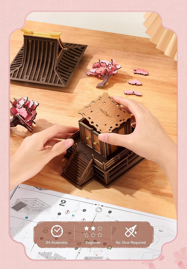 Rolife Sakura Retreat DIY Wooden 3D Puzzle TGA09 official image 9
