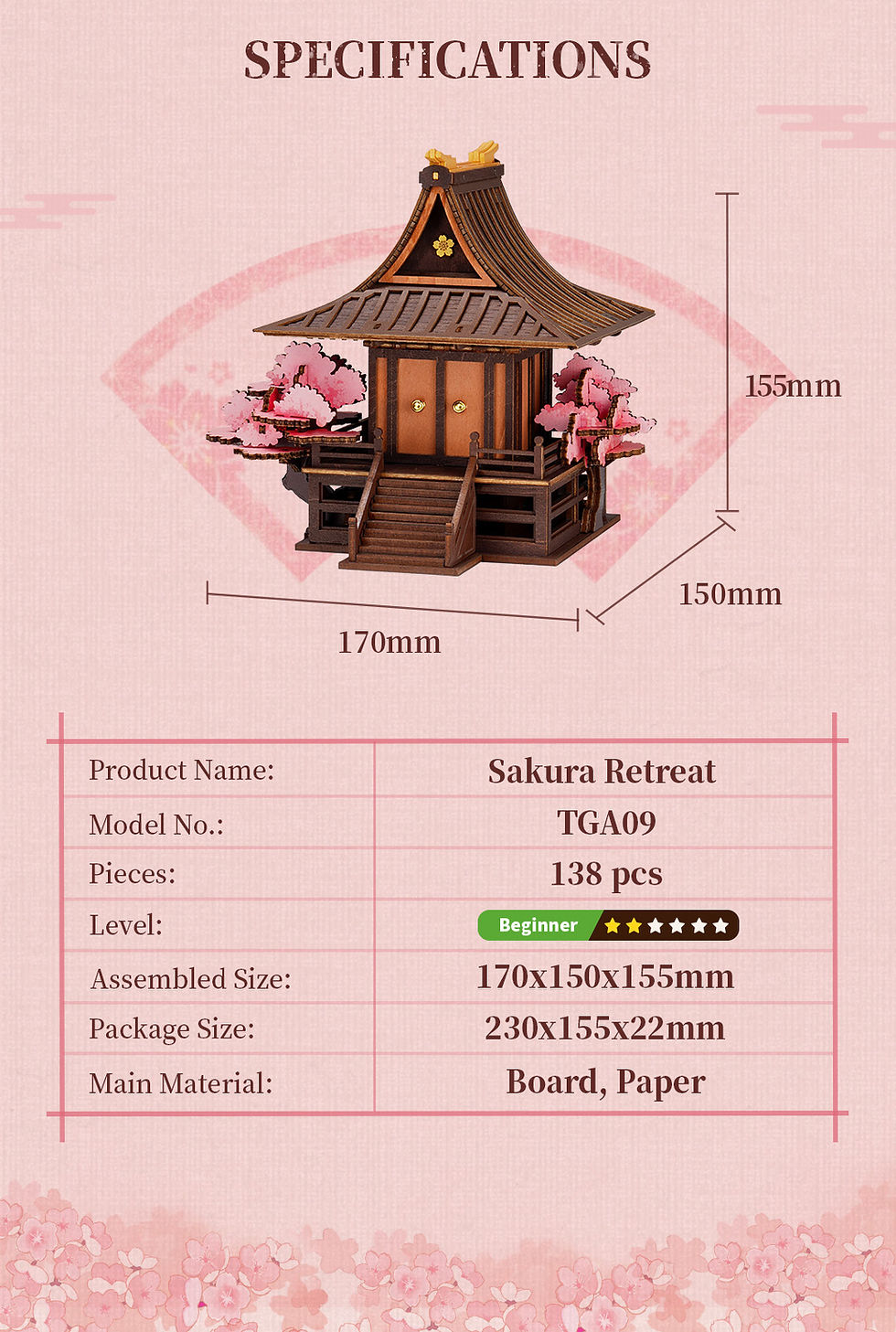 Rolife Sakura Retreat DIY Wooden 3D Puzzle TGA09 official image 13