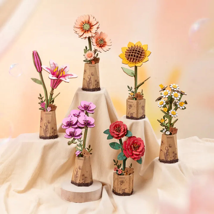Rolife Rowood DIY Wooden Flower Bouquet 3D Wooden Puzzle TW101