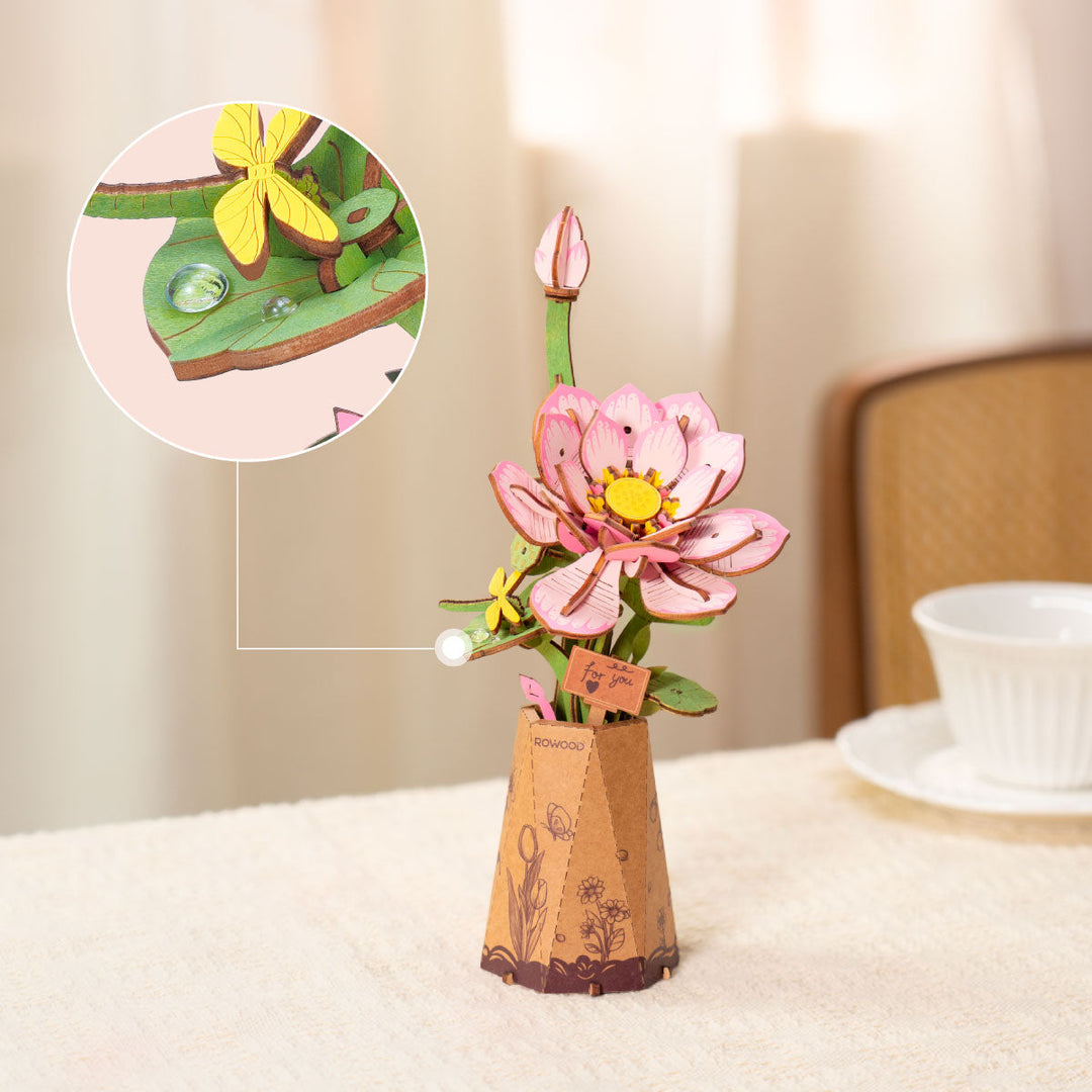 Rowood Lotus DIY Wooden Flower TW151 3