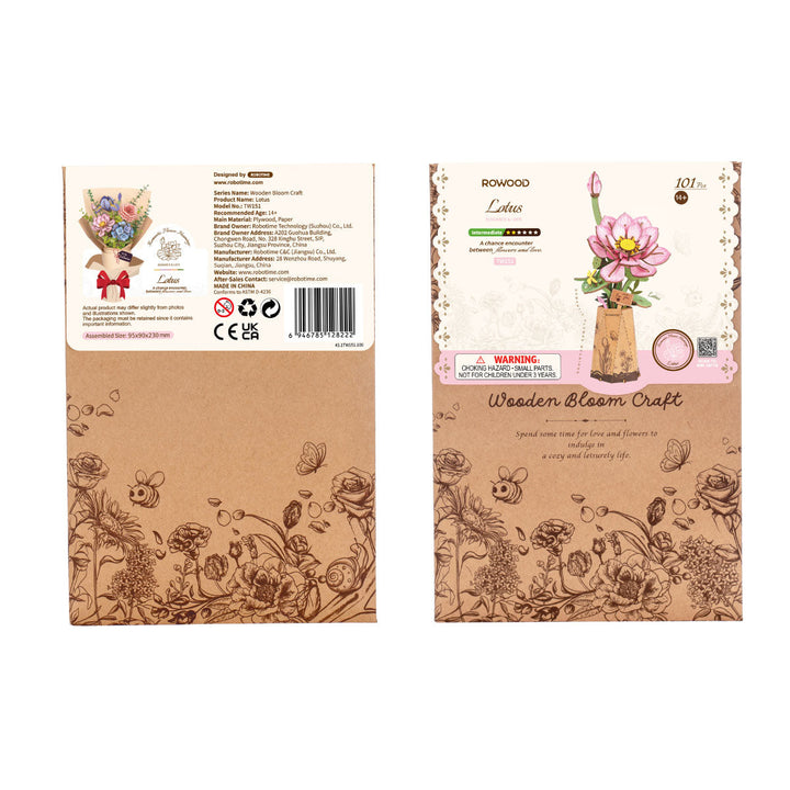 Rowood Lotus DIY Wooden Flower TW151 4