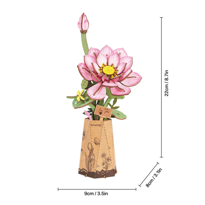 Rowood Lotus DIY Wooden Flower TW151 5