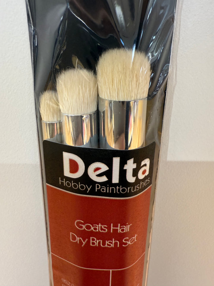 Delta Hobby Paint Brushes - Goats Hair Dry Brush Set BS45