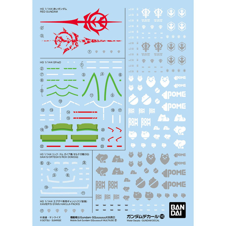 BANDAI Decal - HG 1/144 GQuuuuuuX General Purpose 2