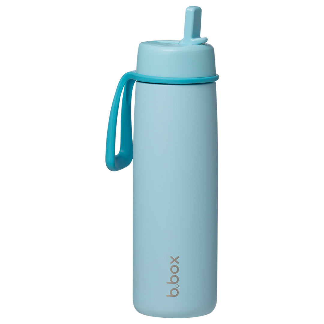 B.Box Lagoon 690ml insulated flip top bottle with spout open