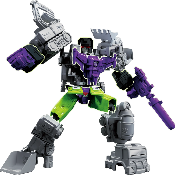 Devastator Combining Accessory shown in combined configuration with separately sold vehicles