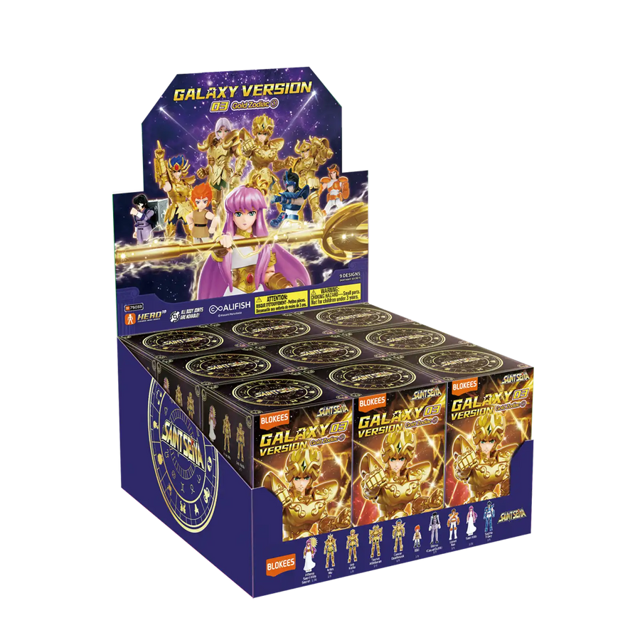 Blokees Saint Seiya Galaxy Version 03 - Gold Zodiac ① Blind Box — Whole Set 9pcs display box