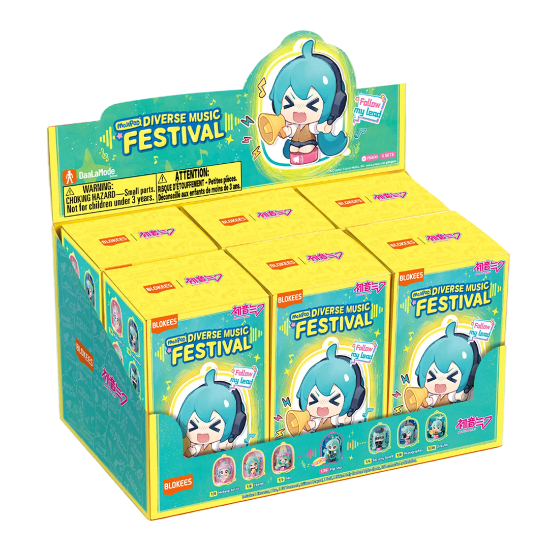 Blokees Hatsune Miku DaaLaMode MOJIPOD - Diverse Music Festival Blind Box — Whole Set 6pcs display box