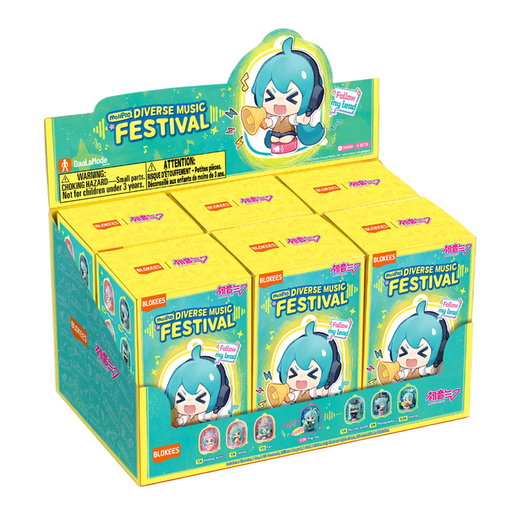 Blokees Hatsune Miku DaaLaMode MOJIPOD - Diverse Music Festival Blind Box — Whole Set 6pcs display box