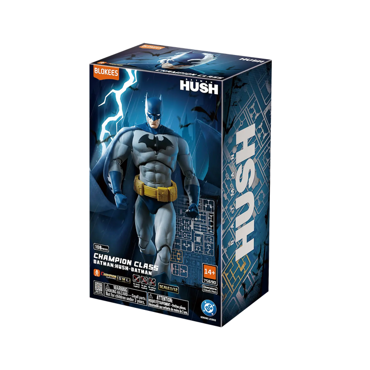 Retail packaging for Blokees DC Champion Class CC05 Batman Hush model kit 75690
