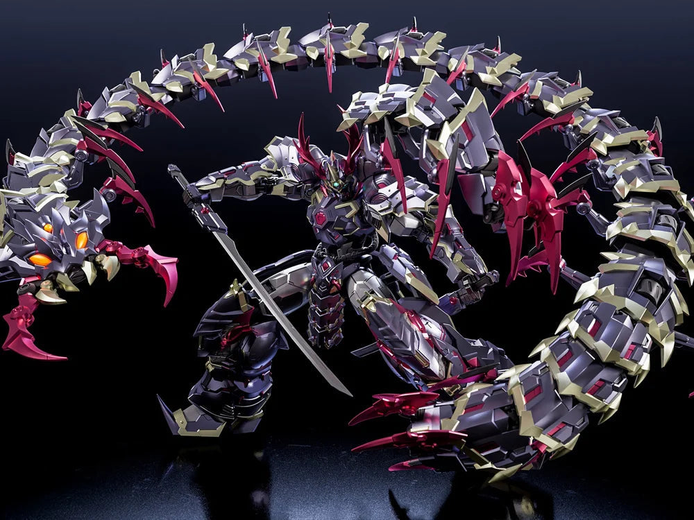 Complete CangDao CD-05U Zhuo Ying Combat Version mecha posed with its extended mechanical centipede companion