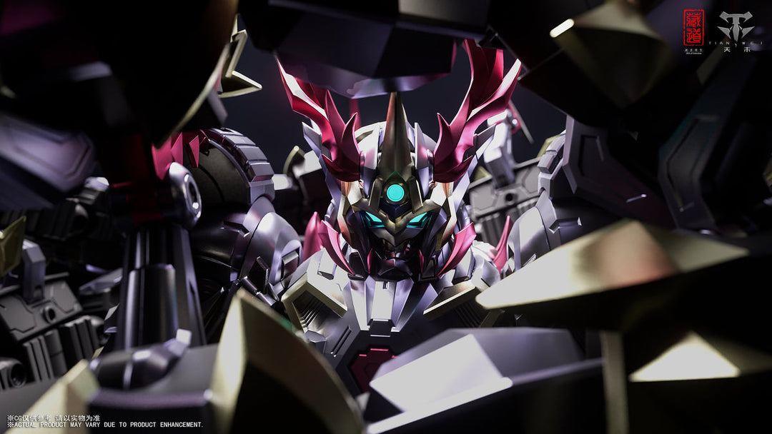 Close-up of the CD-05U Zhuo Ying head and armour details