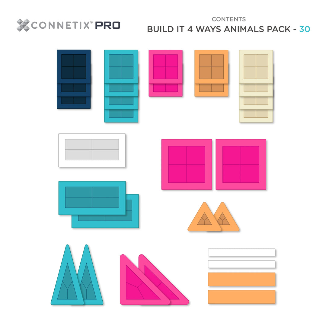Connetix - PRO Build It 4 Ways Animals Pack 30 pc