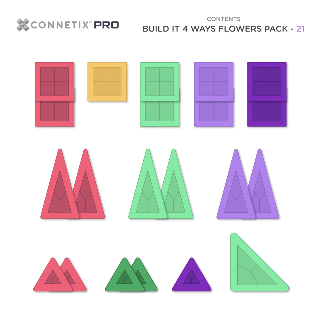 Connetix - PRO Build It 4 Ways Flowers Pack 21 pc