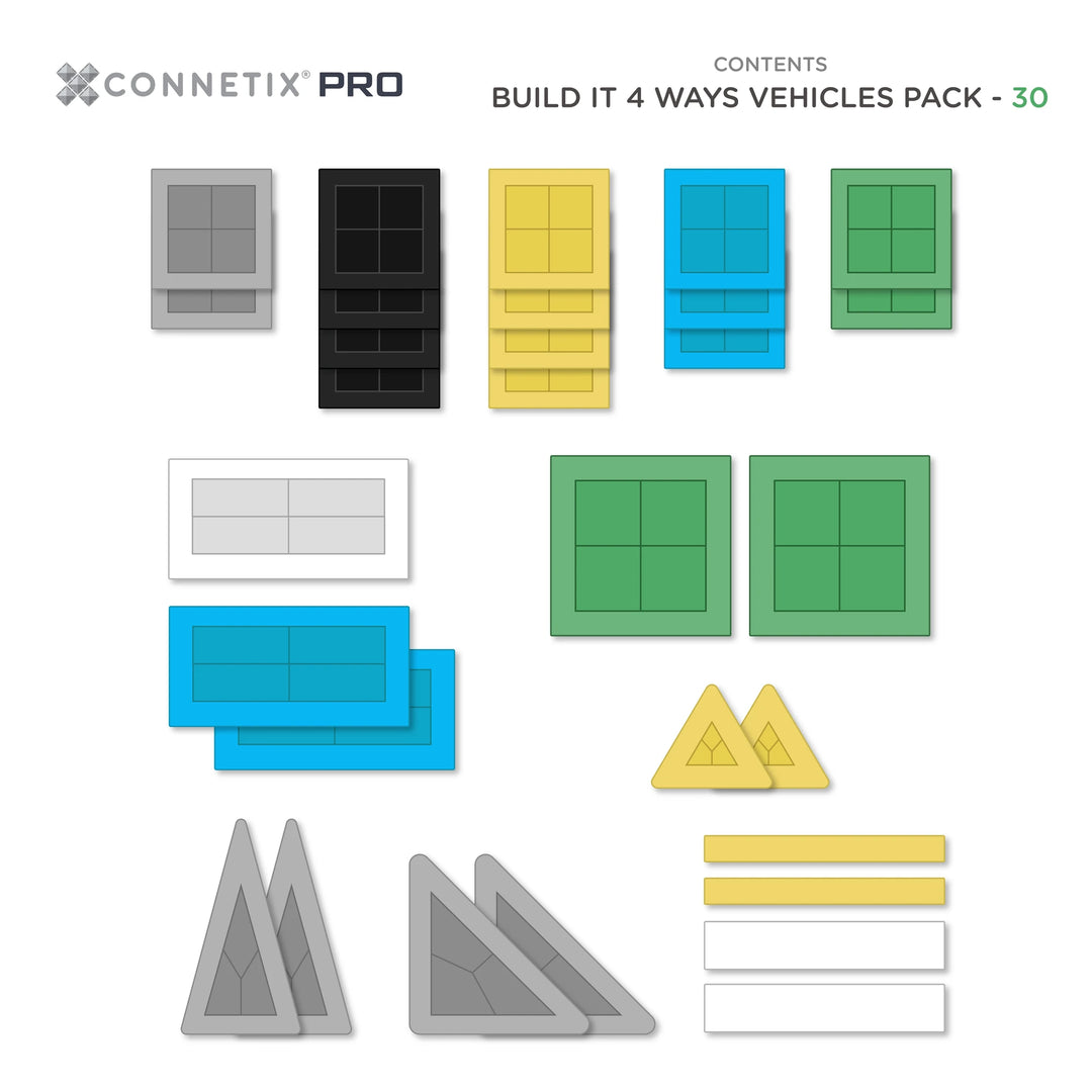 Connetix - PRO Build It 4 Ways Vehicles Pack 30 pc