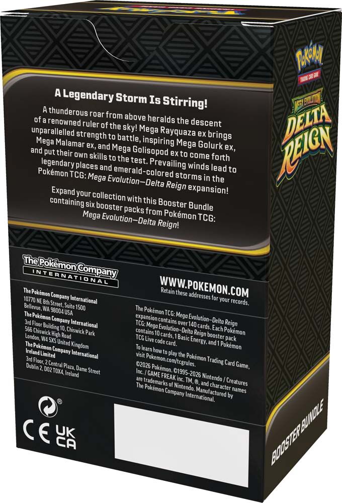 Pokemon TCG Mega Evolution Delta Reign Booster Bundle - back of retail box