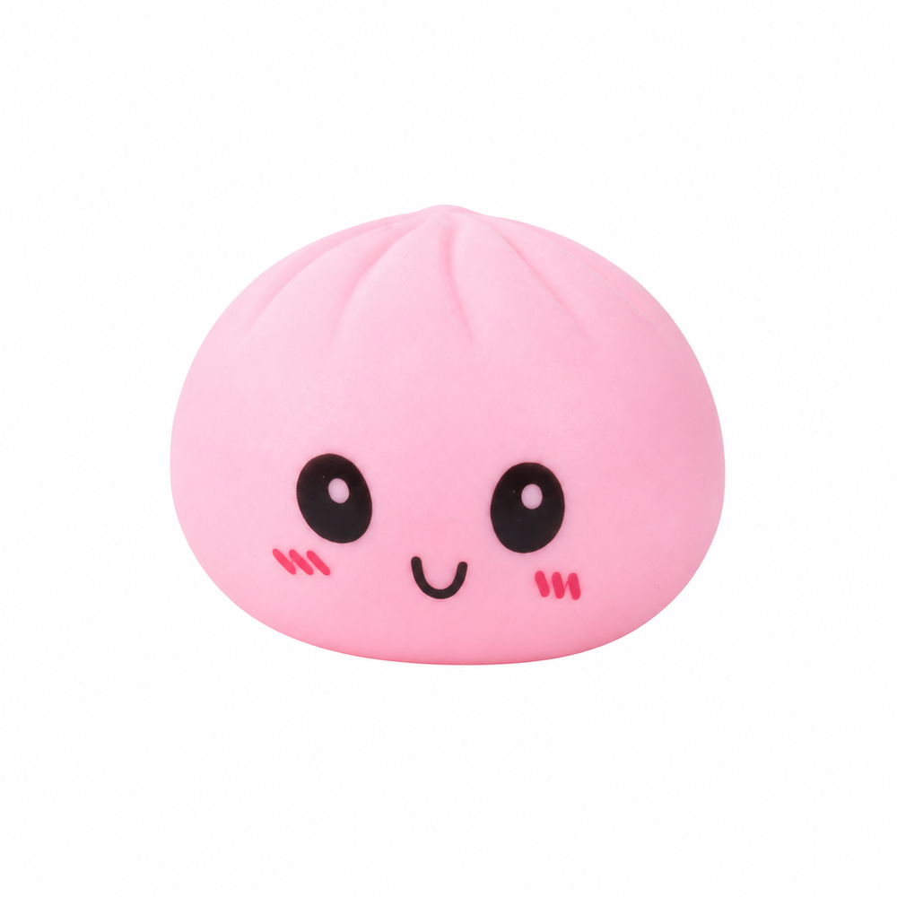 Squishy Steamed Mini Dumpling Bun 53mm, pink example; one random colour supplied