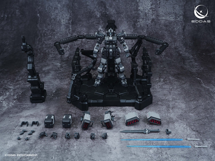 EDDAS 1/100 NGMPM02 Nomes Heavy Firepower model with hangar stand, weapons and accessories laid out
