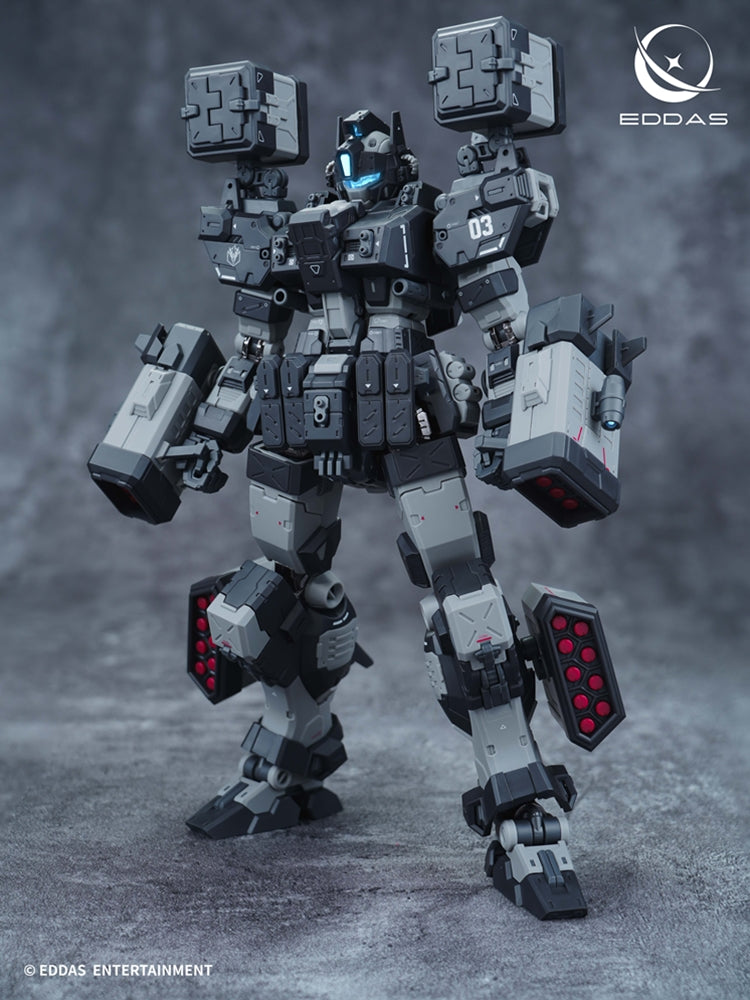 EDDAS 1/100 NGMPM02 Nomes Heavy Firepower model front three-quarter view with full missile equipment