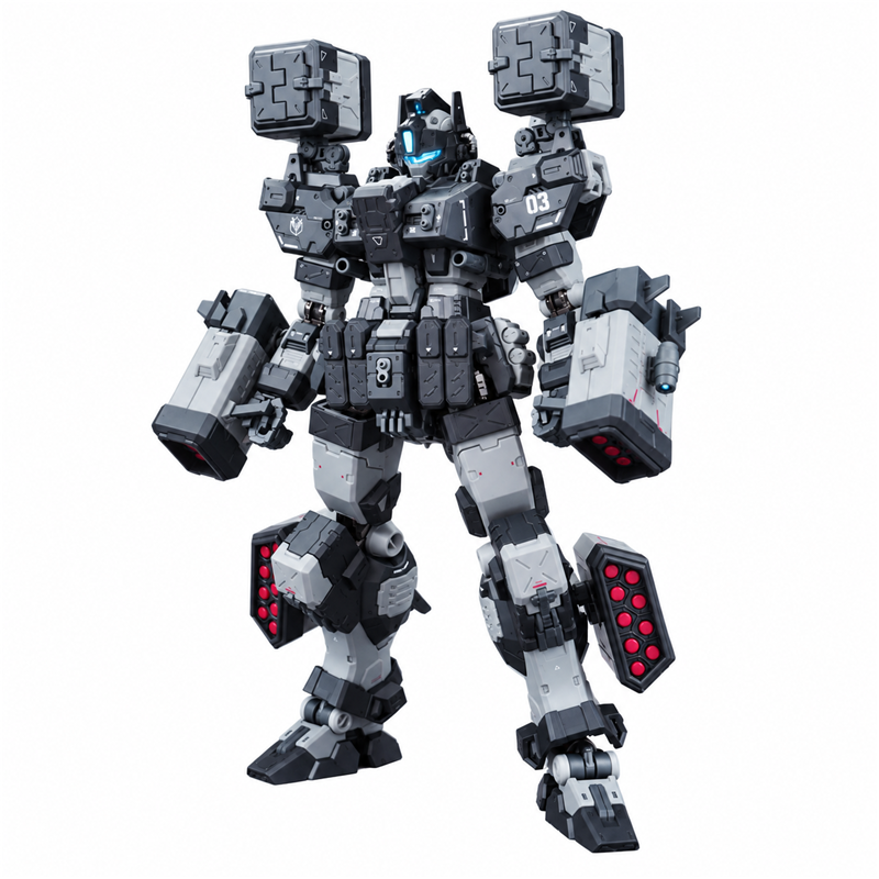 EDDAS 1/100 Nomes Heavy Firepower Type NGMPM02 model kit, front three-quarter view on white