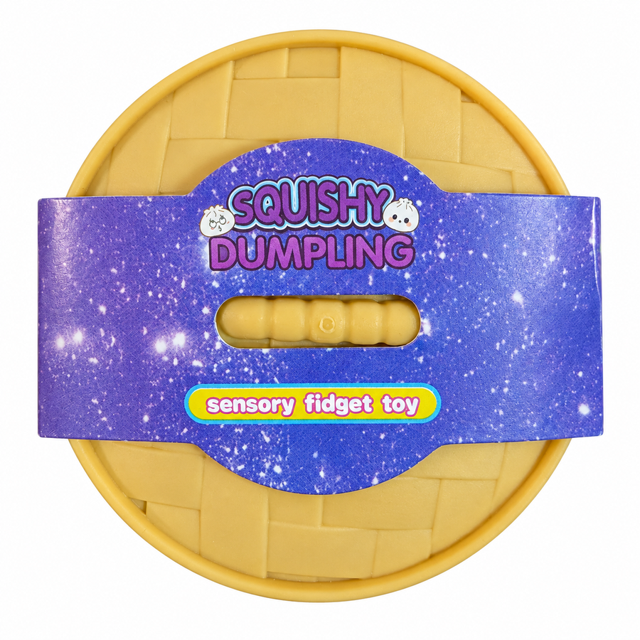 Squishy Steamed Mini Dumpling Bun 53mm single blind-box retail packaging with purple sleeve