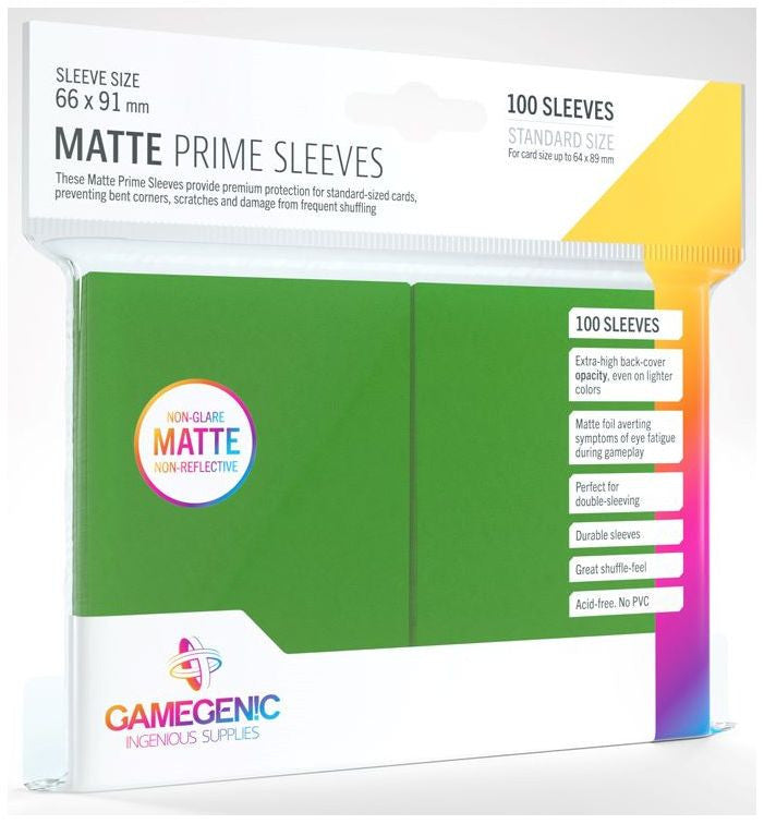 Gamegenic Matte Prime Card Sleeves Green 50s 66mm x 91mm