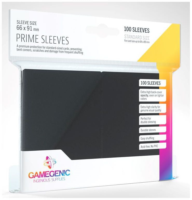 Gamegenic Prime Card Sleeves Black 100s - 66mm x 91mm