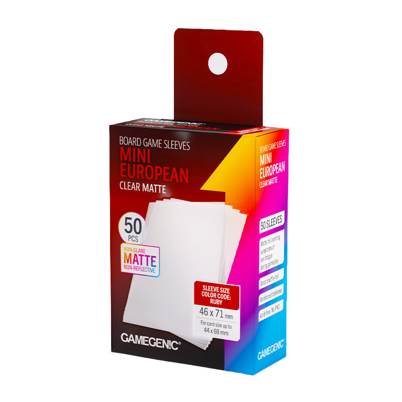 Gamegenic Matte Board Game Sleeves RUBY 50s - Mini European Sized 46mm x 71mm