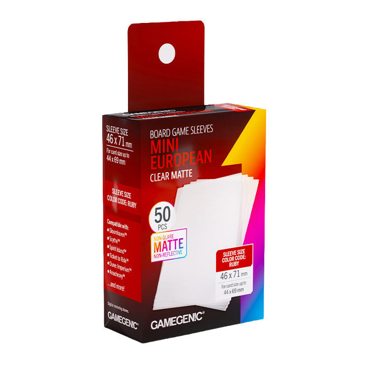 Gamegenic Matte Board Game Sleeves RUBY 50s - Mini European Sized 46mm x 71mm