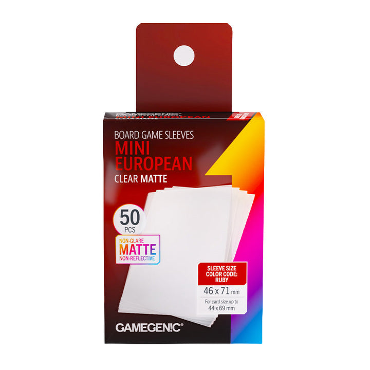 Gamegenic Matte Board Game Sleeves RUBY 50s - Mini European Sized 46mm x 71mm