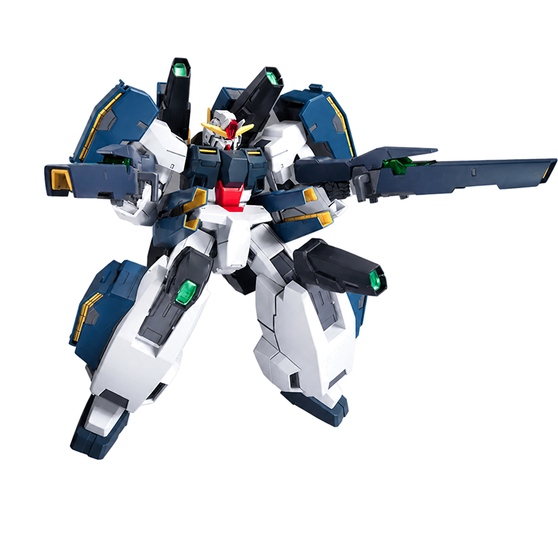 HG 1/144 Seravee Gundam GNHW/B on pure white background