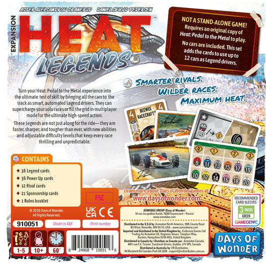 Heat: Legends back of box