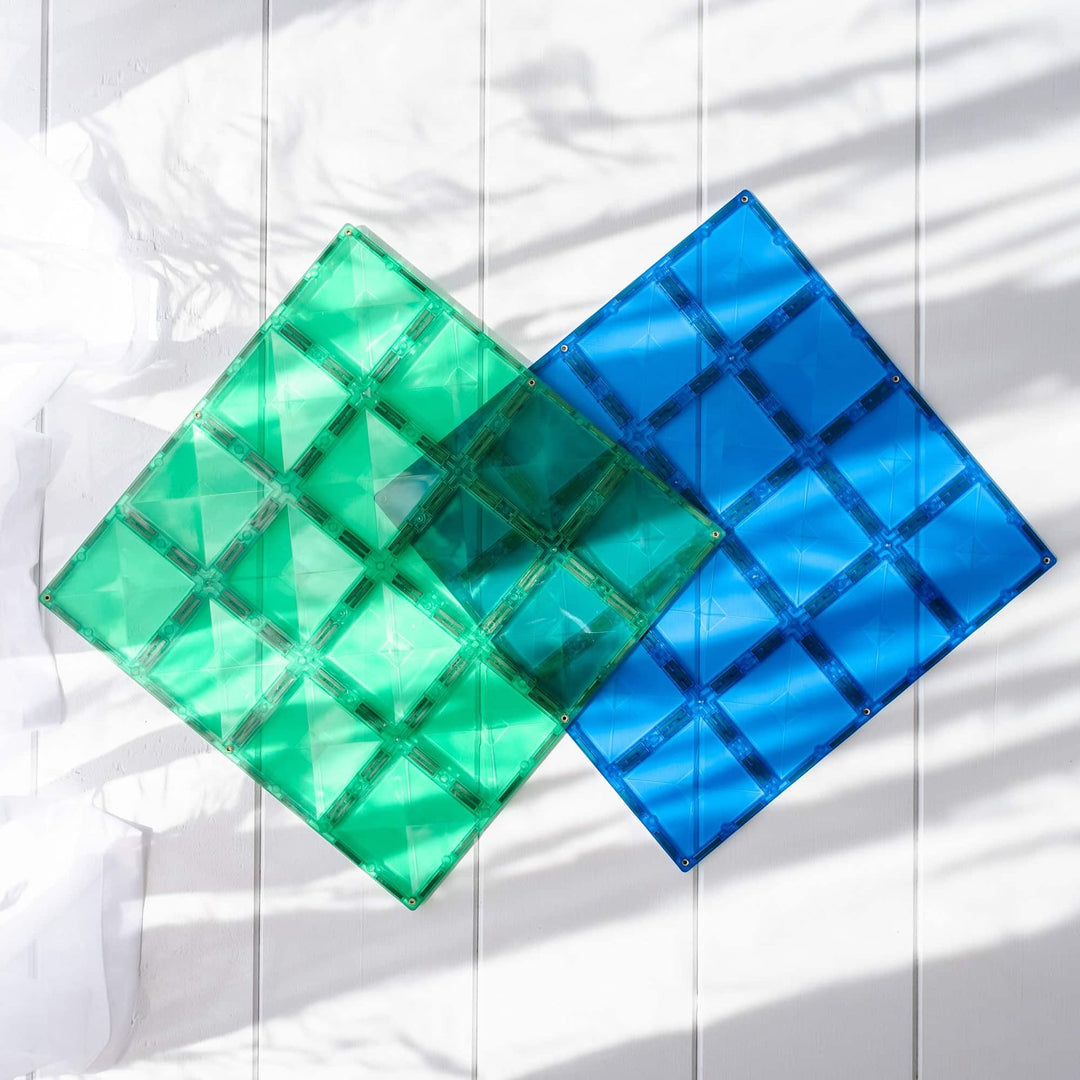 Connetix - Rainbow Blue & Green Base Plate 2 pc