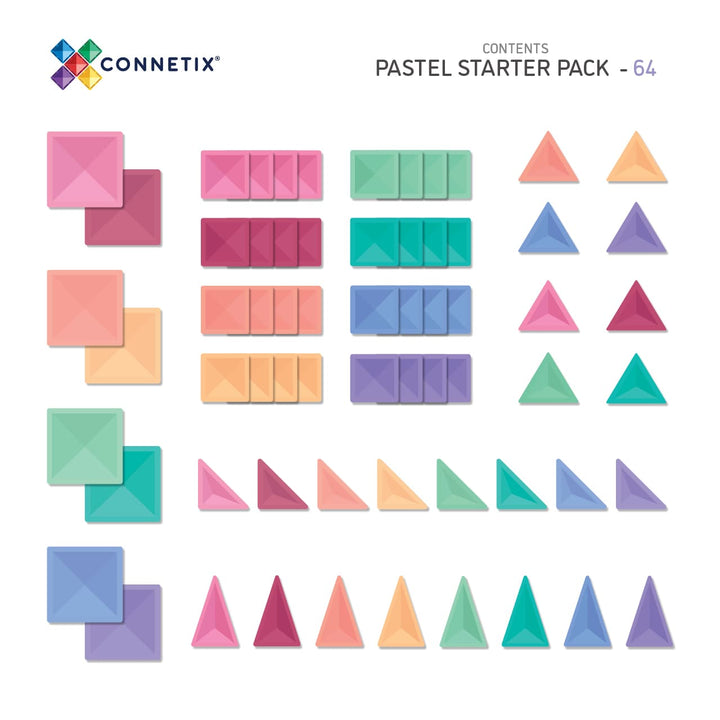Connetix - Pastel Starter Pack 64 pc
