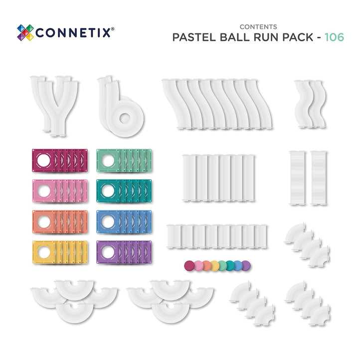Connetix - Pastel Ball Run Pack 106 pc