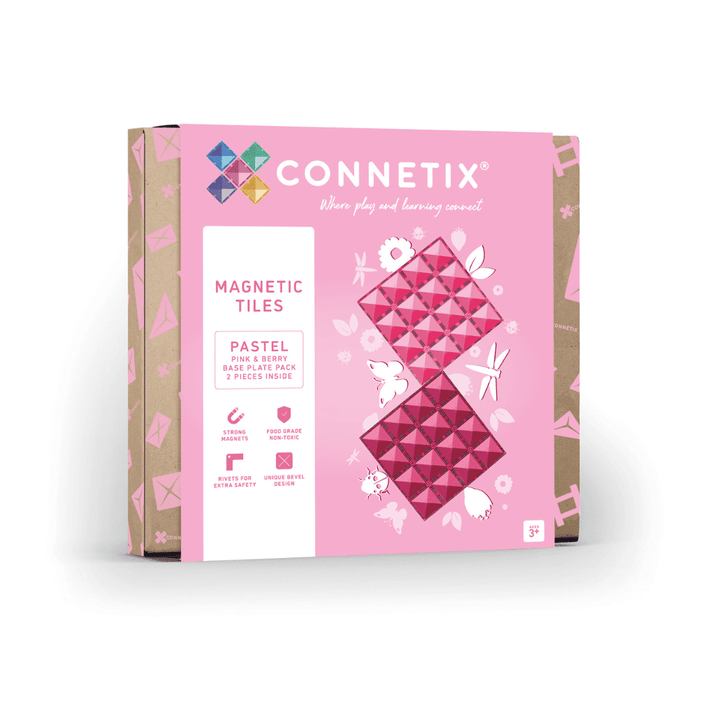 Connetix - Pastel Pink & Berry Base Plate 2 pc