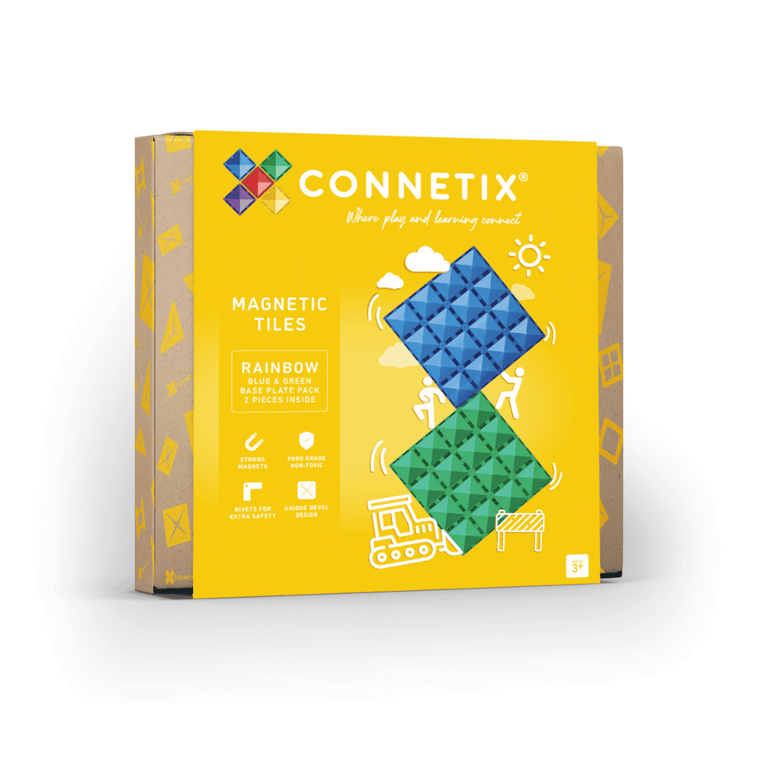 Connetix - Rainbow Blue & Green Base Plate 2 pc